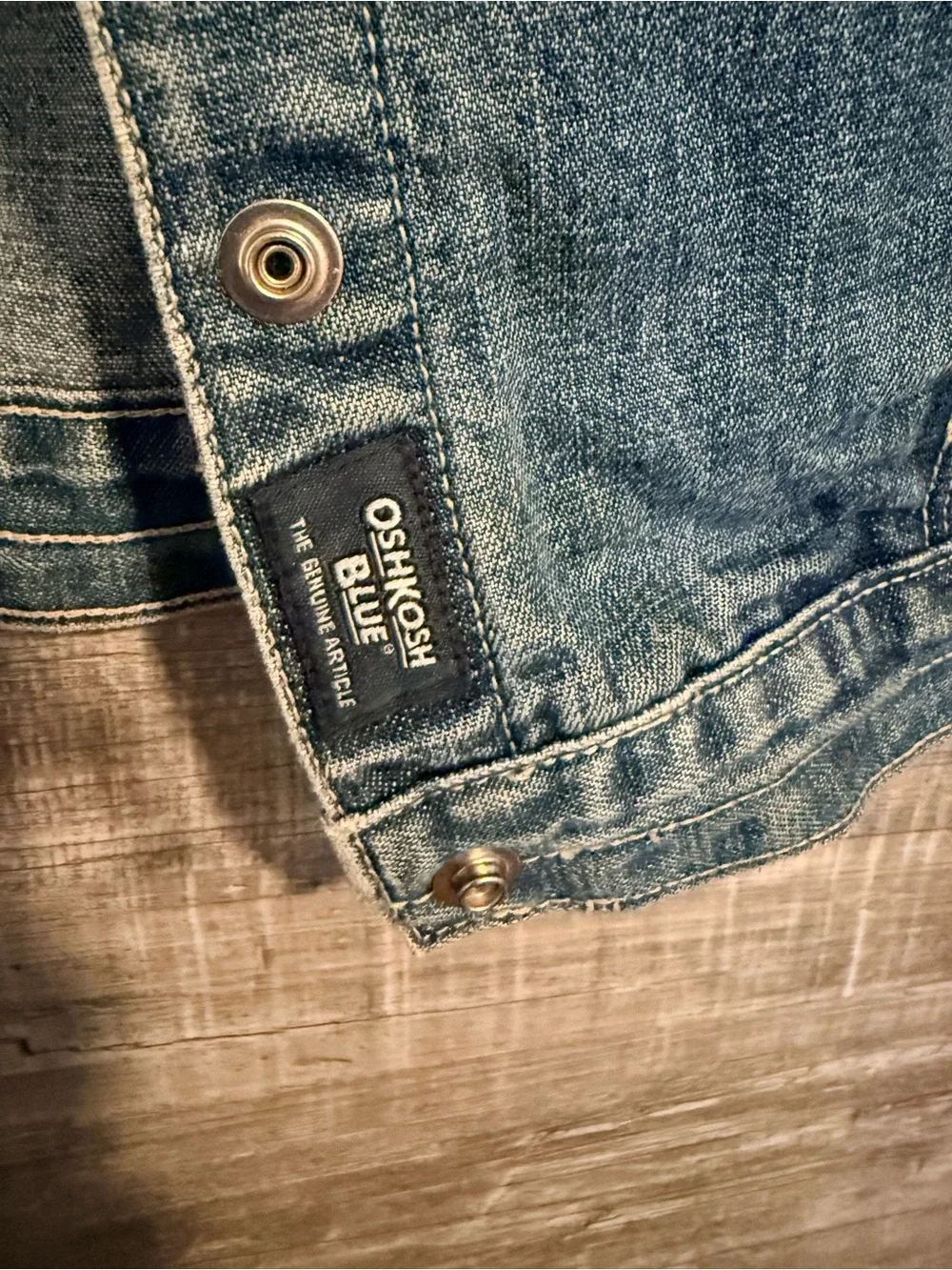OshKosh B’gosh Girls 6X Denim Vest Floral Embroidered Jean Vest
